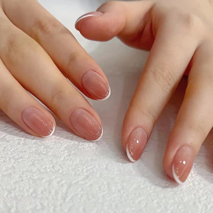 Pure Flush Ombre| Short Almond Manicure | Press On Nails N761