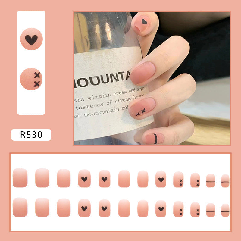 Matte Peachy Heart-throb | Short Squoval Manicure | Press on Nails