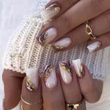 Ombre Golden Square Medium Nail