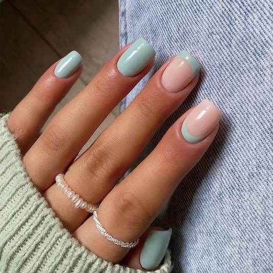 Sky Blue Square nails