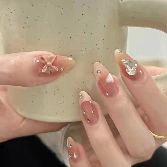 Dazzling Love| Medium Almond Manicure | Press On Nails