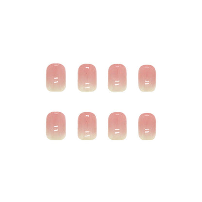 Peach Pink Ombre| Short Squoval Manicure | Press On Nail