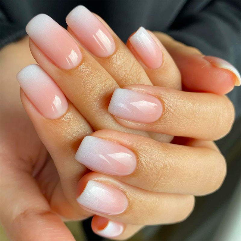 Blush Frost | Short Squoval Manicure | Press On Nails N349