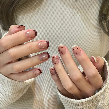 Pure Star| Short Squoval Manicure | Press On Nails N528