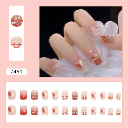 Strawberry Glazed | Short Squoval Manicure | Press On Nail