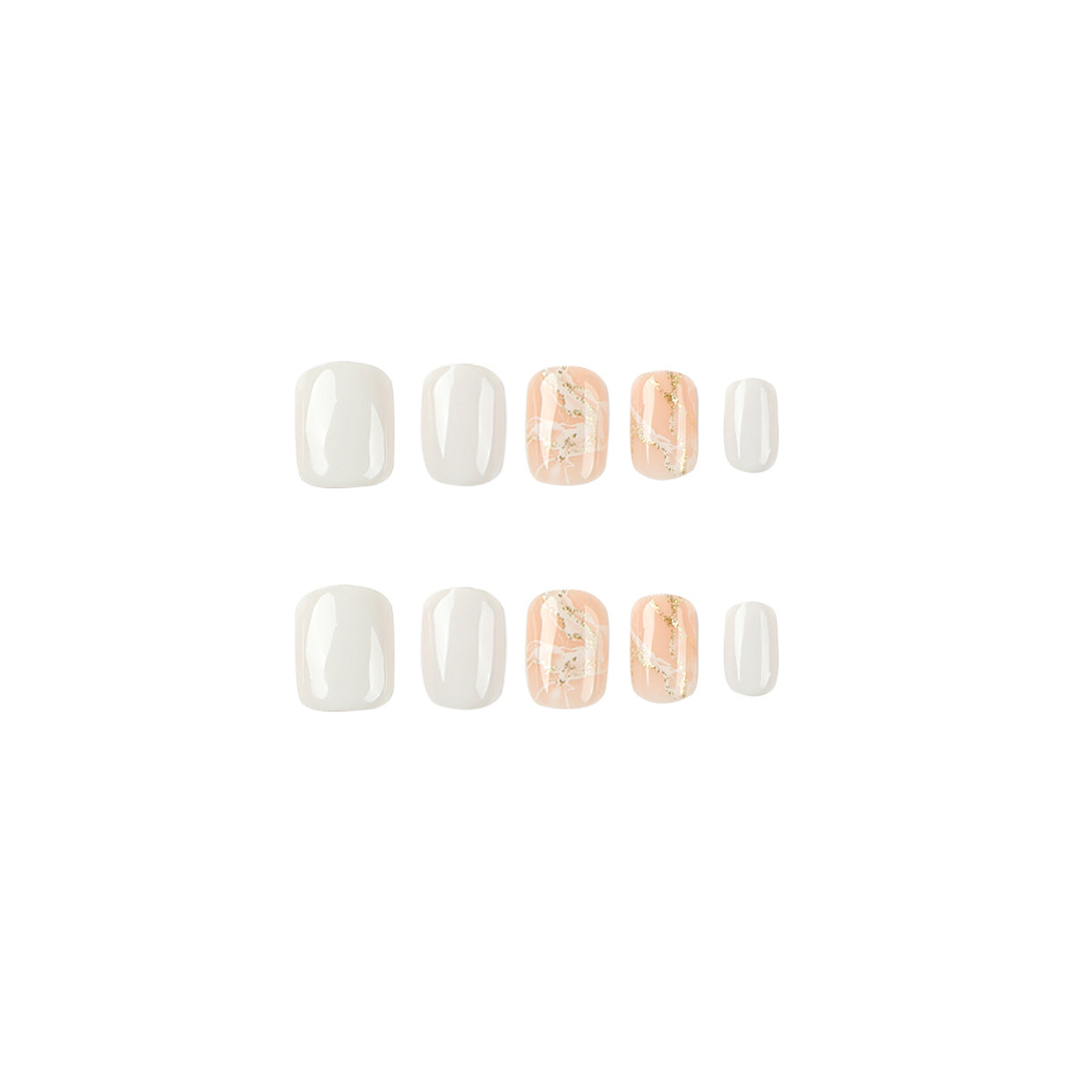 Nude Peach Mable | Short Squoval Manicure | Press On Nails N529