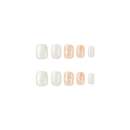 Nude Peach Mable | Short Squoval Manicure | Press On Nails N529