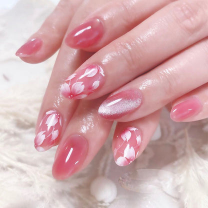 Blush Blossom | Short Almond Manicure | Press On Nails N404