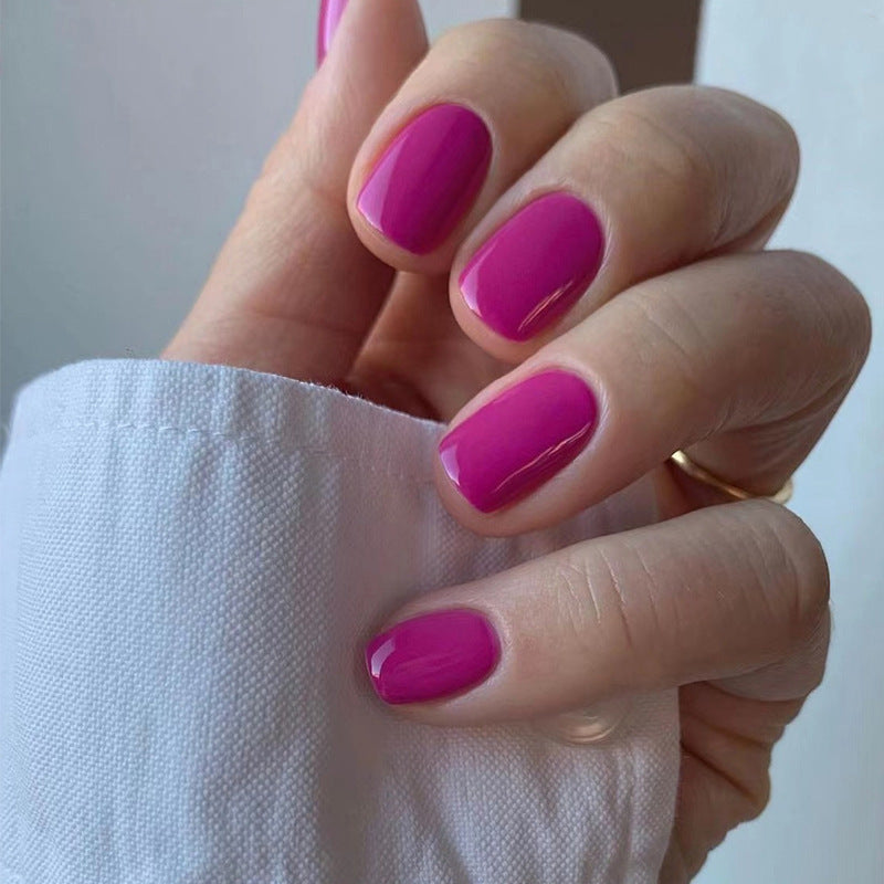 Vivid Solid Color | Short Squoval Manicure | Press On Nails N514 Orchid Pink