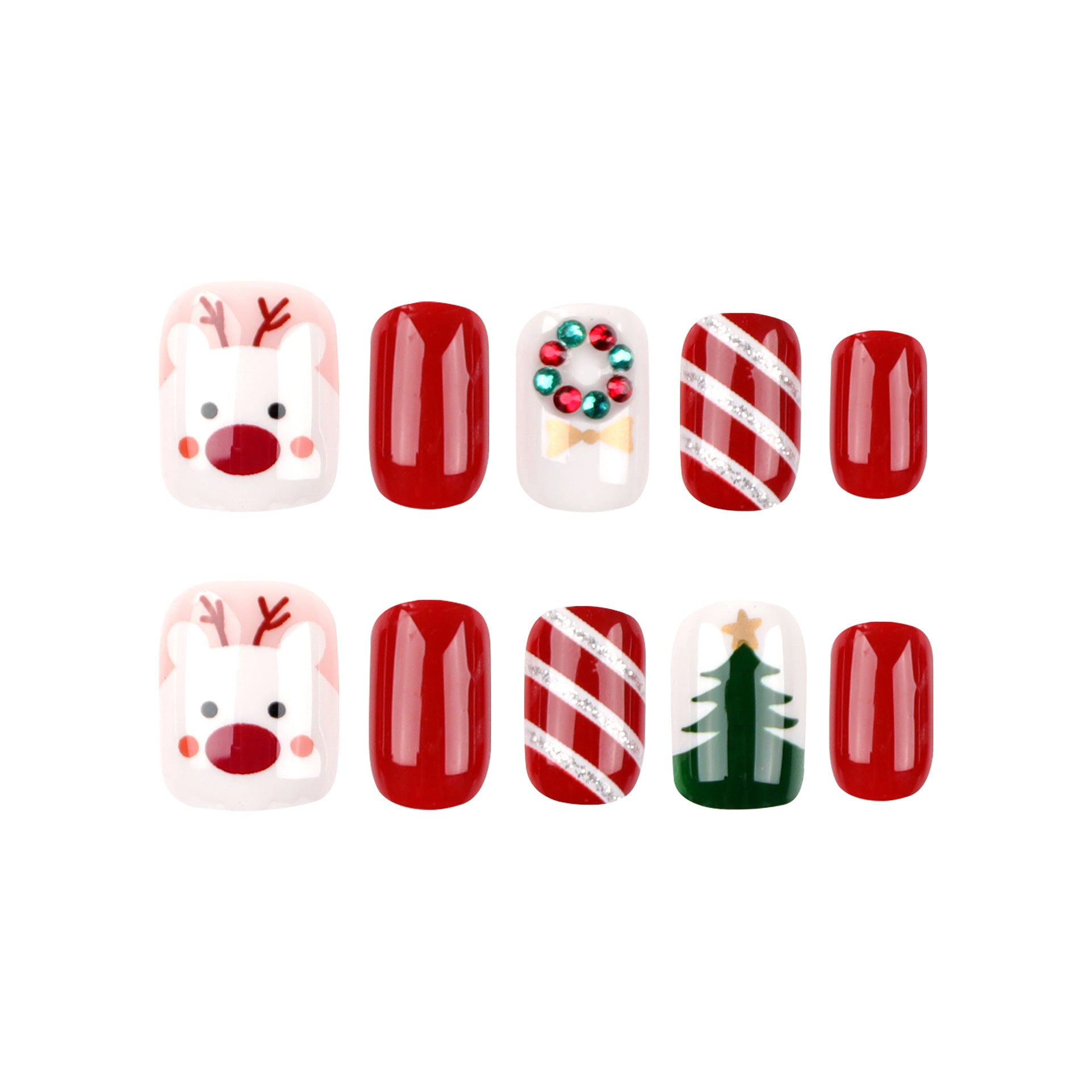 Jolly Snowman | Short Squoval Manicure | Press On Nails N395