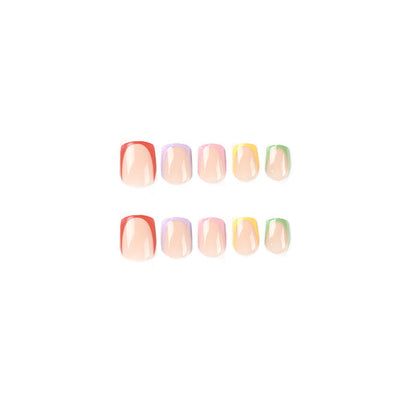 Colorful Hue Serenity | Short Squoval Manicure | Press On Nails N362