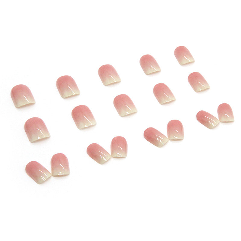 Peach Pink Ombre| Short Squoval Manicure | Press On Nail