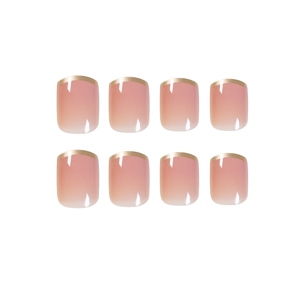 Sweet Pink French | Short Squoval Manicure | Press On Nails N709