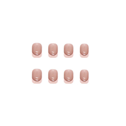 Glamorous Pink French| Short Squoval Manicure | Press on Nail