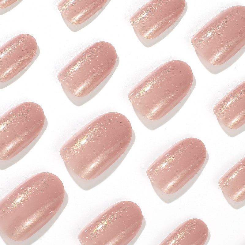 Glinting Misty Pink | Short Almond Manicure | Press On Nails N740