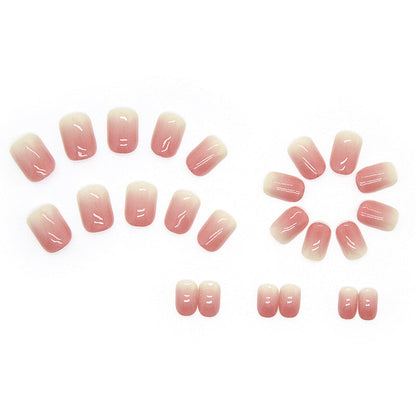 Peach Pink Ombre| Short Squoval Manicure | Press On Nail