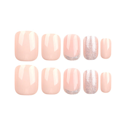 Dazzling Ballet Pink | Short Square Manicure | Press On Nails N654