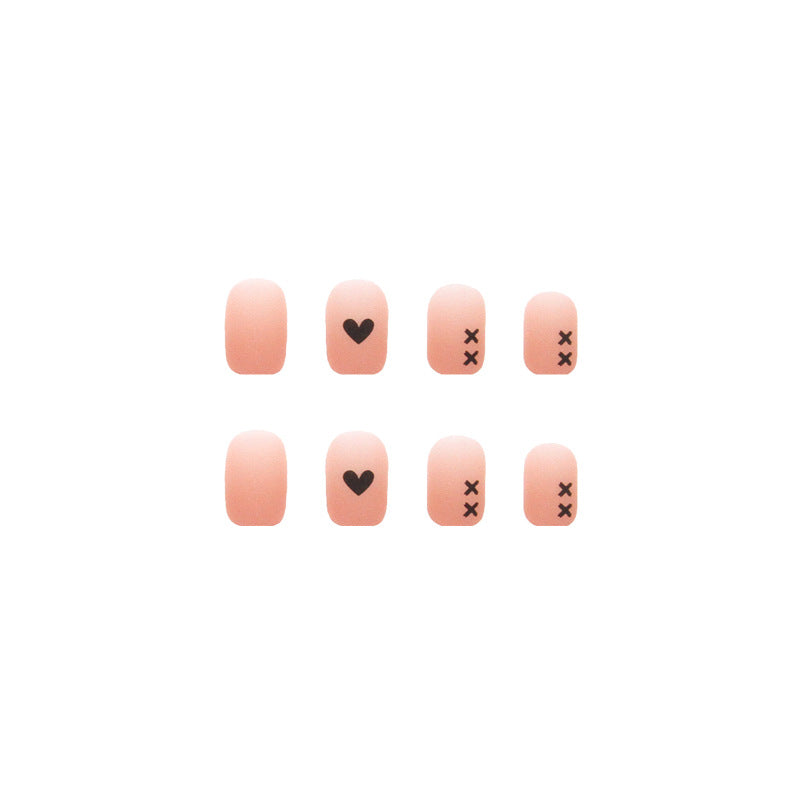 Matte Peachy Heart-throb | Short Squoval Manicure | Press on Nails