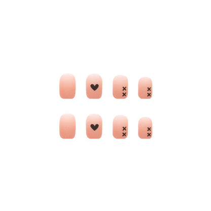 Matte Peachy Heart-throb | Short Squoval Manicure | Press on Nails