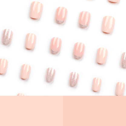 Dazzling Ballet Pink | Short Square Manicure | Press On Nails N654