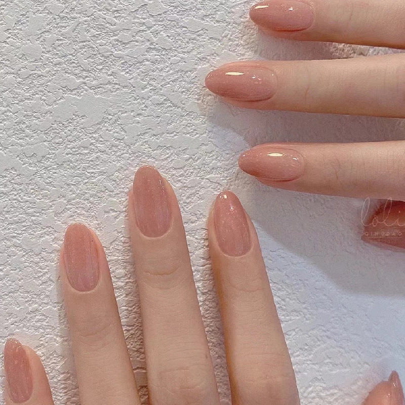 Dusty Pink Ombre | Short Almond Manicure | Press On Nails N407 Almond