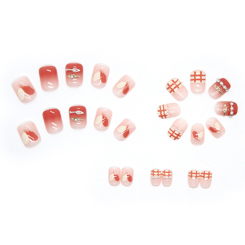 Strawberry Glazed | Short Squoval Manicure | Press On Nail