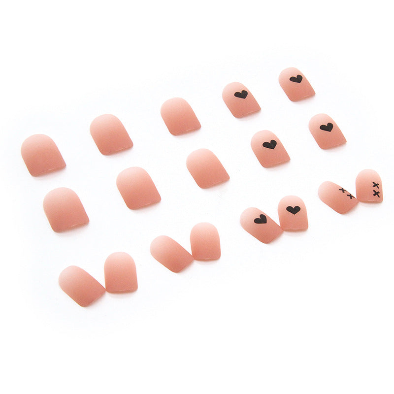 Matte Peachy Heart-throb | Short Squoval Manicure | Press on Nails