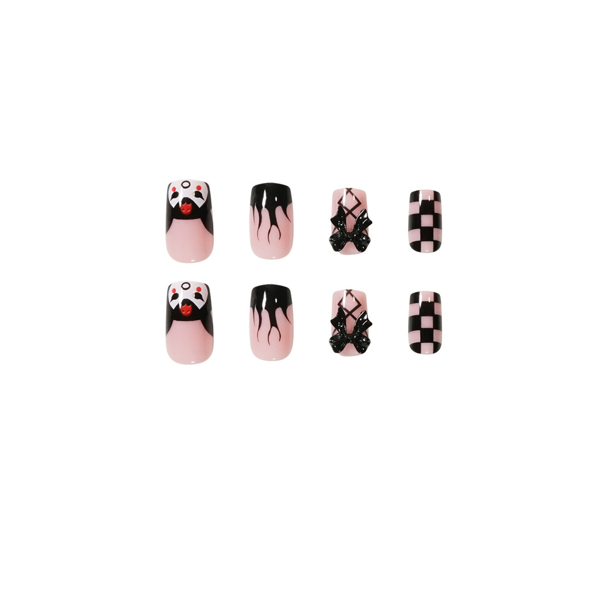 Adorable Kuromi Chic| Short Squoval Manicure | Press On Nails N715