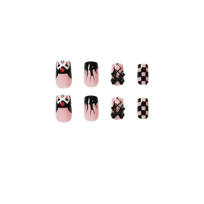 Adorable Kuromi Chic| Short Squoval Manicure | Press On Nails N715