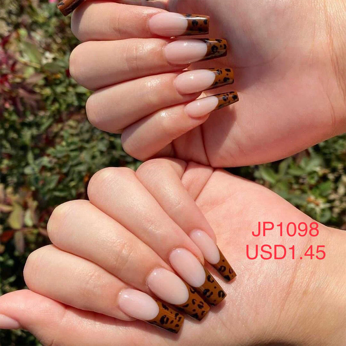 Find a supplier press on nails pink blue green black gold short white nails press on luxury short JP1098