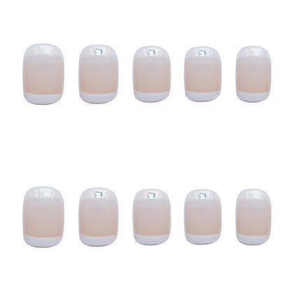 Accept Customers' Logo Oval Nail Tips Stick On Nails Short French Press On Nails