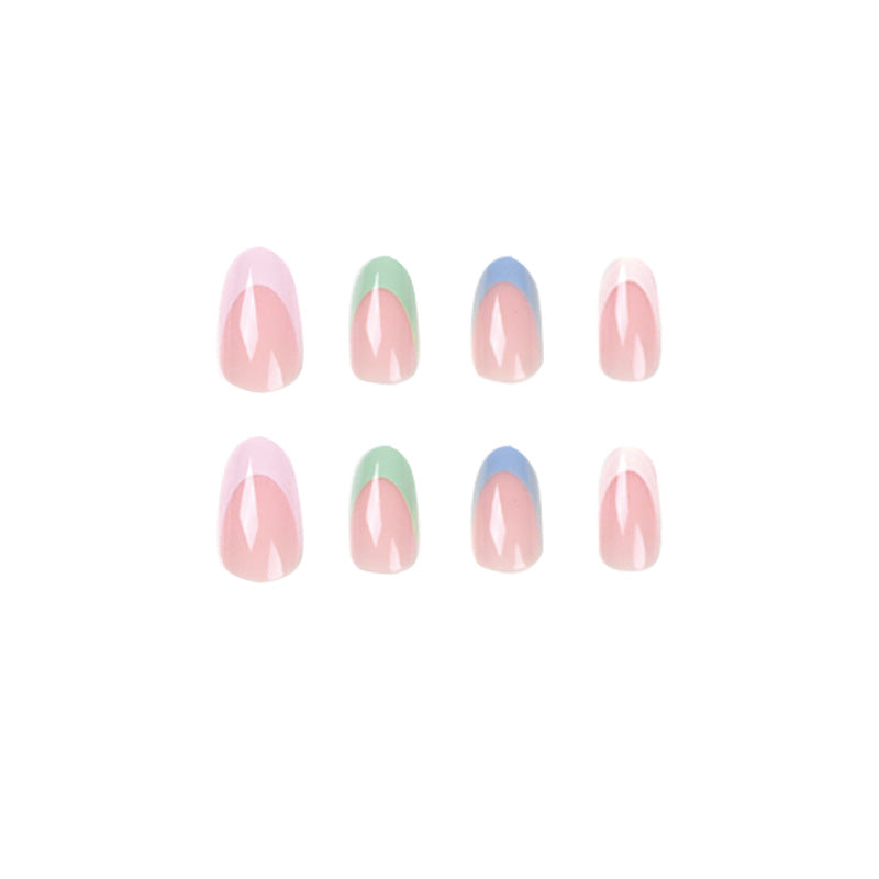 Hot Products Best Quality Press On Nail Wholesale Custom Short Almond French Nails Artificial Fingernails