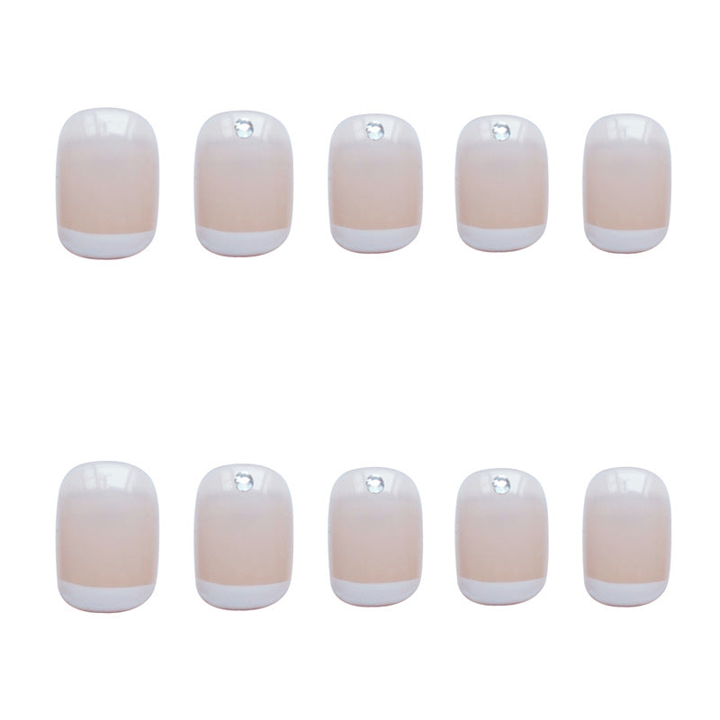 Accept Customers' Logo Oval Nail Tips Stick On Nails Short French Press On Nails N217