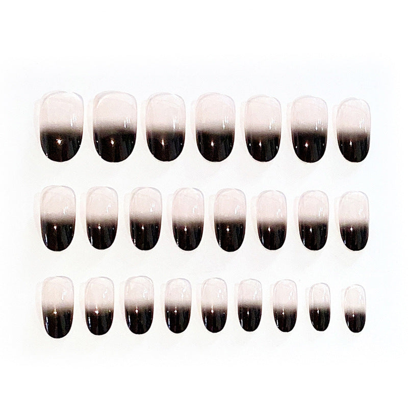 New Product Professional Nail Beauty Short Round Ombre Press On Nails Designs