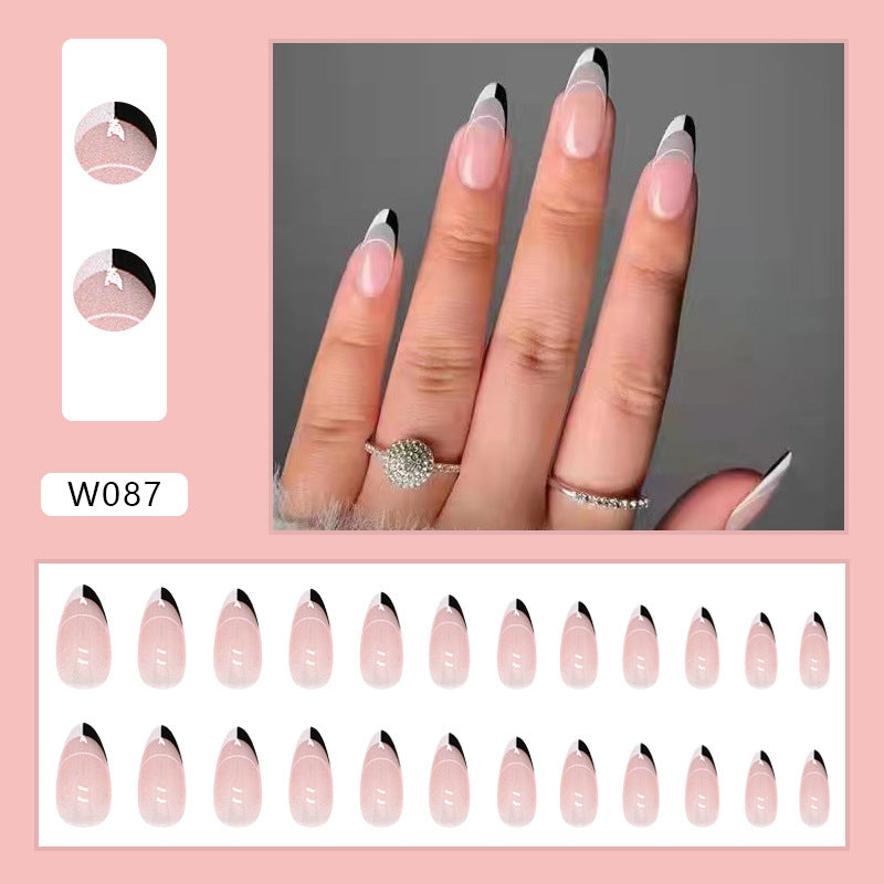 Cheap Wholesale 24 Pcs/box Back Glue Custom False Nails Artificial Fingernails Almond Press On Nail Short