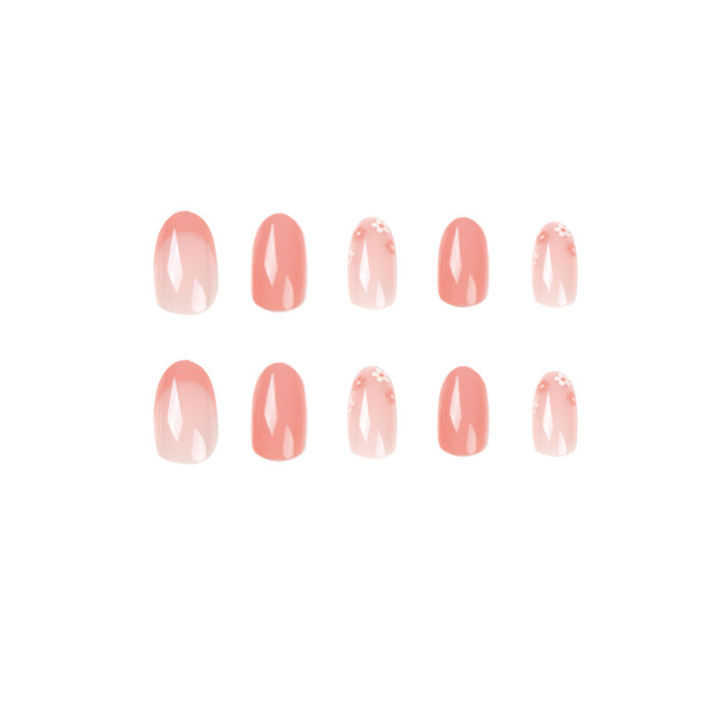 24 Pcs Custom Private Label Acrylic Nails Press On Short French Almond Press On Nails Wholesale Artificial Fingernails