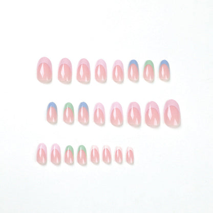 Hot Products Best Quality Press On Nail Wholesale Custom Short Almond French Nails Artificial Fingernails