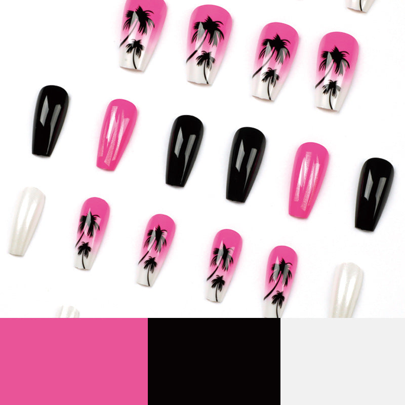 24 Pcs/box Wholesale False Nail Art Short Fake Nails Coffin Ombre Full Cover Artificial Fingernails Press On Nails