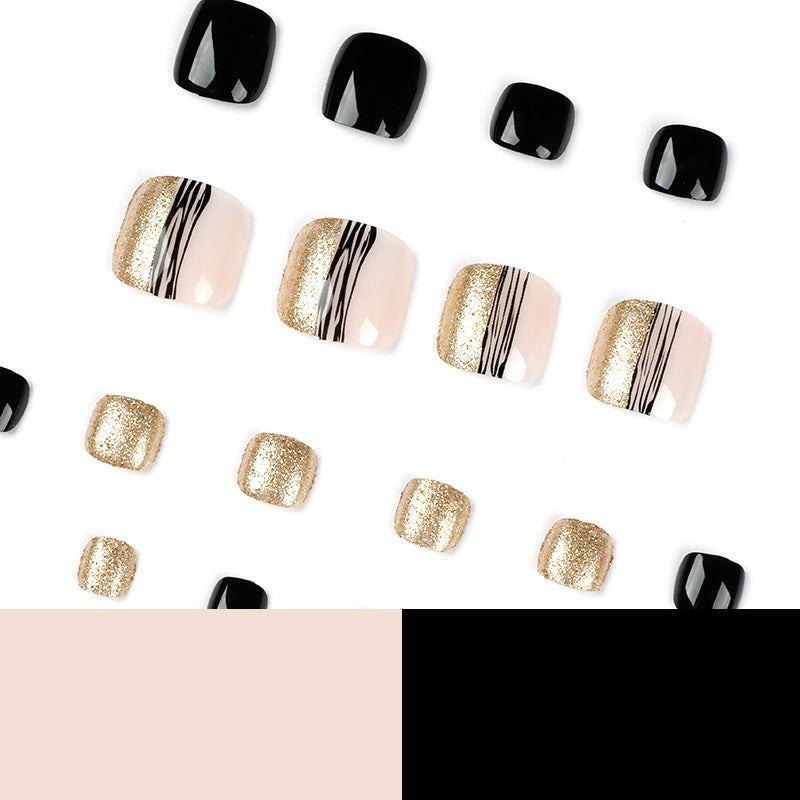 Wholesale Easy Apply Faux Ongles Mix Color Short Toe Press On Nails