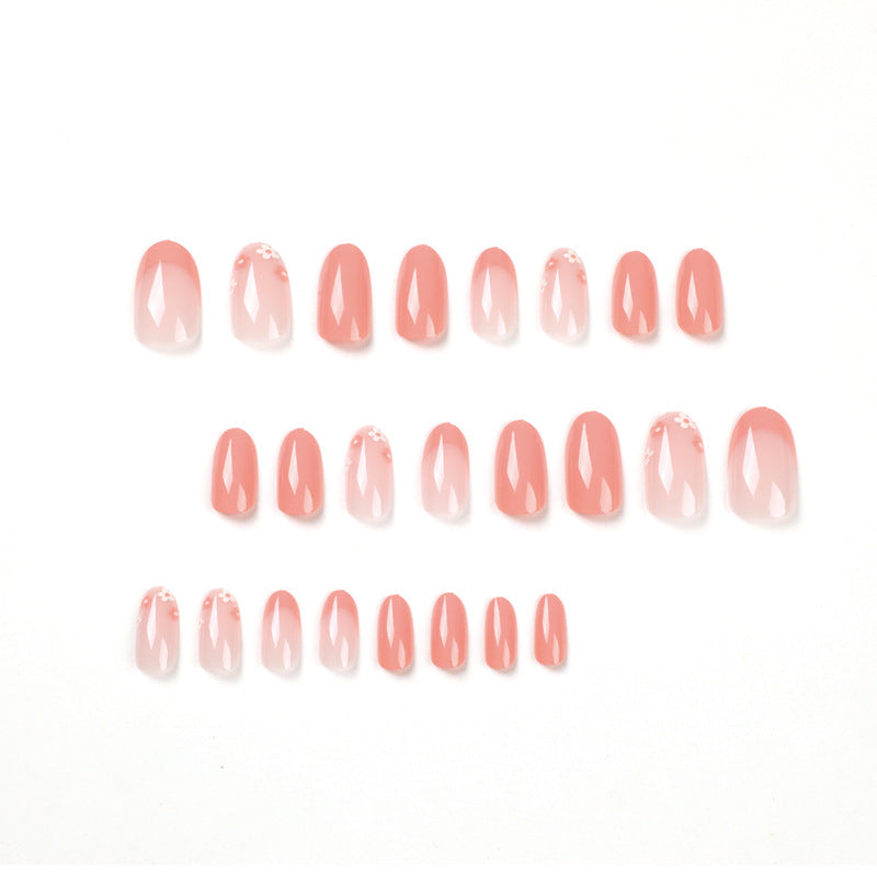 24 Pcs Custom Private Label Acrylic Nails Press On Short French Almond Press On Nails Wholesale Artificial Fingernails