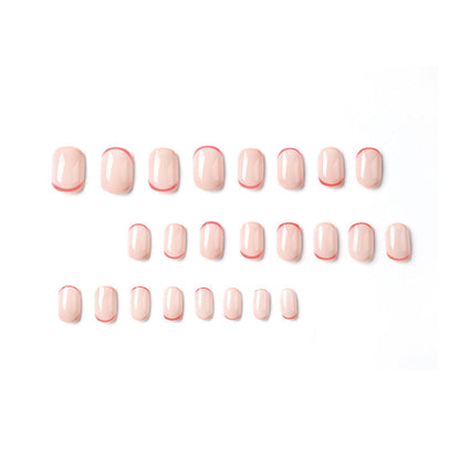 High Quality ABS Gel Reusable False Nails Short Oval French Press On Nails With Packaging