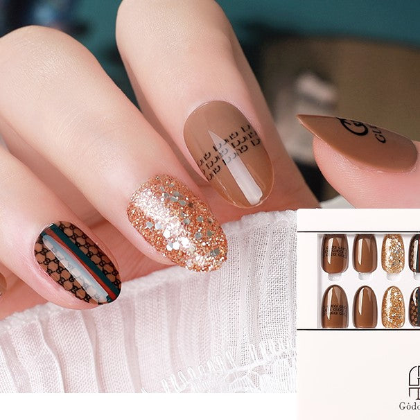 HOT KoreanStyle high-end High Quality Short Rainbow Press On Nails False Nails Custom Full Cover Artificial Fingernails