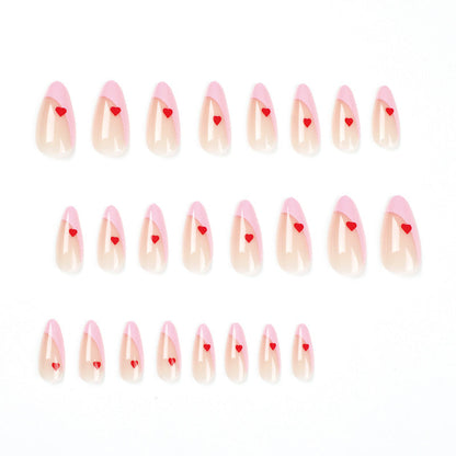 24Pcs Custom Short Almond Lady French Nail Tips Press On Nails Artificial Fingernails For Women