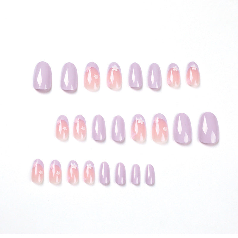 Oem Customized Short Flower Press On Nails Private Label Artificial Nails Les Faux Ongles