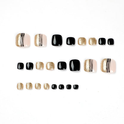 Wholesale Easy Apply Faux Ongles Mix Color Short Toe Press On Nails