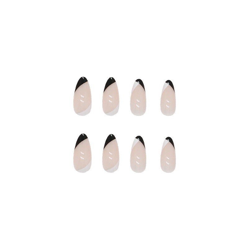 Dropshipping False Nails French Short Almond Press On Nails With Logo