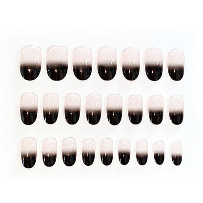 New Product Professional Nail Beauty Short Round Ombre Press On Nails Designs S128