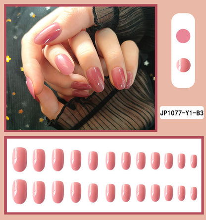 Private Label Low Moq Solid Color Press On Short Round Matte Artificial Nail Tips Full Cover False Nails Impress