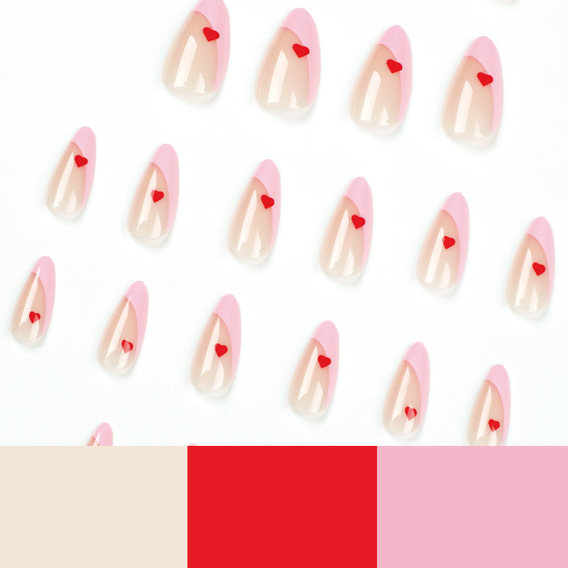 24Pcs Custom Short Almond Lady French Nail Tips Press On Nails Artificial Fingernails For Women