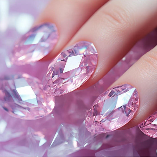 Pink Diamond Prism Coffin Nails